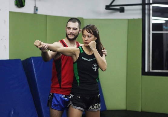 Germain trains Muay Thai at Monarchy MMA